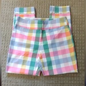 Crown & Ivy Multicolored Pull on Ankle Plaid Pants